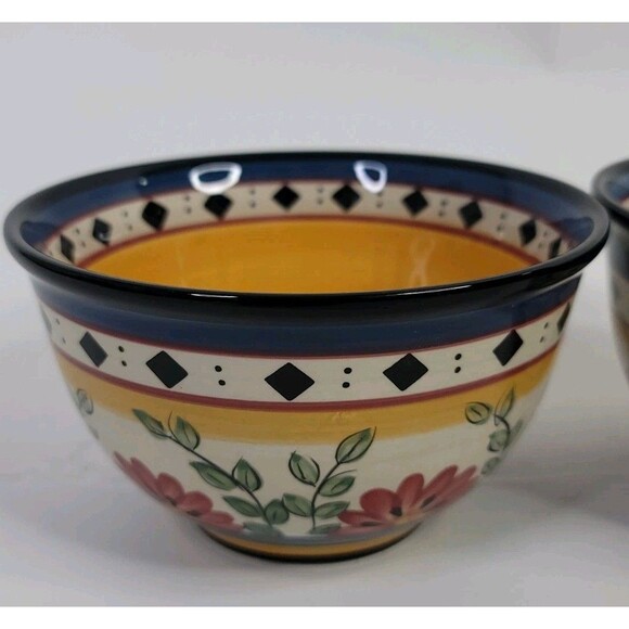 Vintage Pier 1 Alexandria Floral Soup Bowls (Set of 2) - Picture 3 of 7